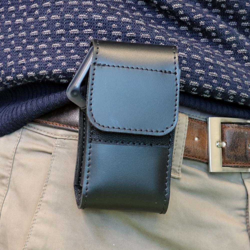 Portabilità in cintura fondina custodia in pelle nera