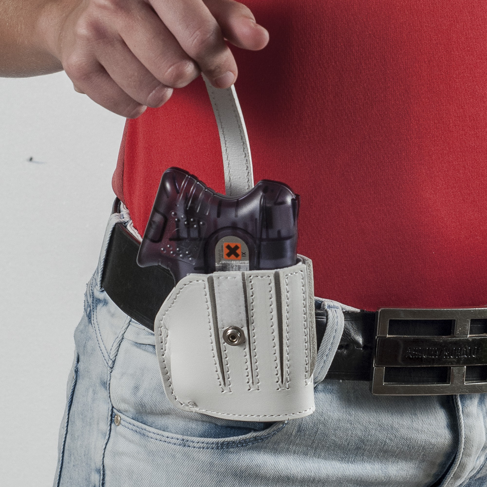 Sgancio fondina Radar in cuoio bianco | Piexon