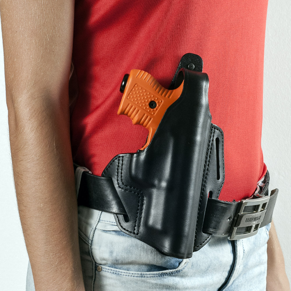 Inclinare la fondina Radar in cuoio nero | Piexon